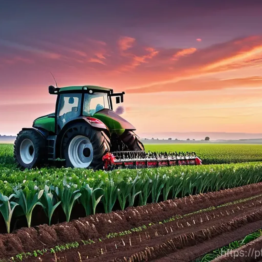 농업 관련 박람회 일정 - **Prompt 1: Futuristic Precision Farming at Dawn**
    "A wide-angle, cinematic shot of a sprawling,...